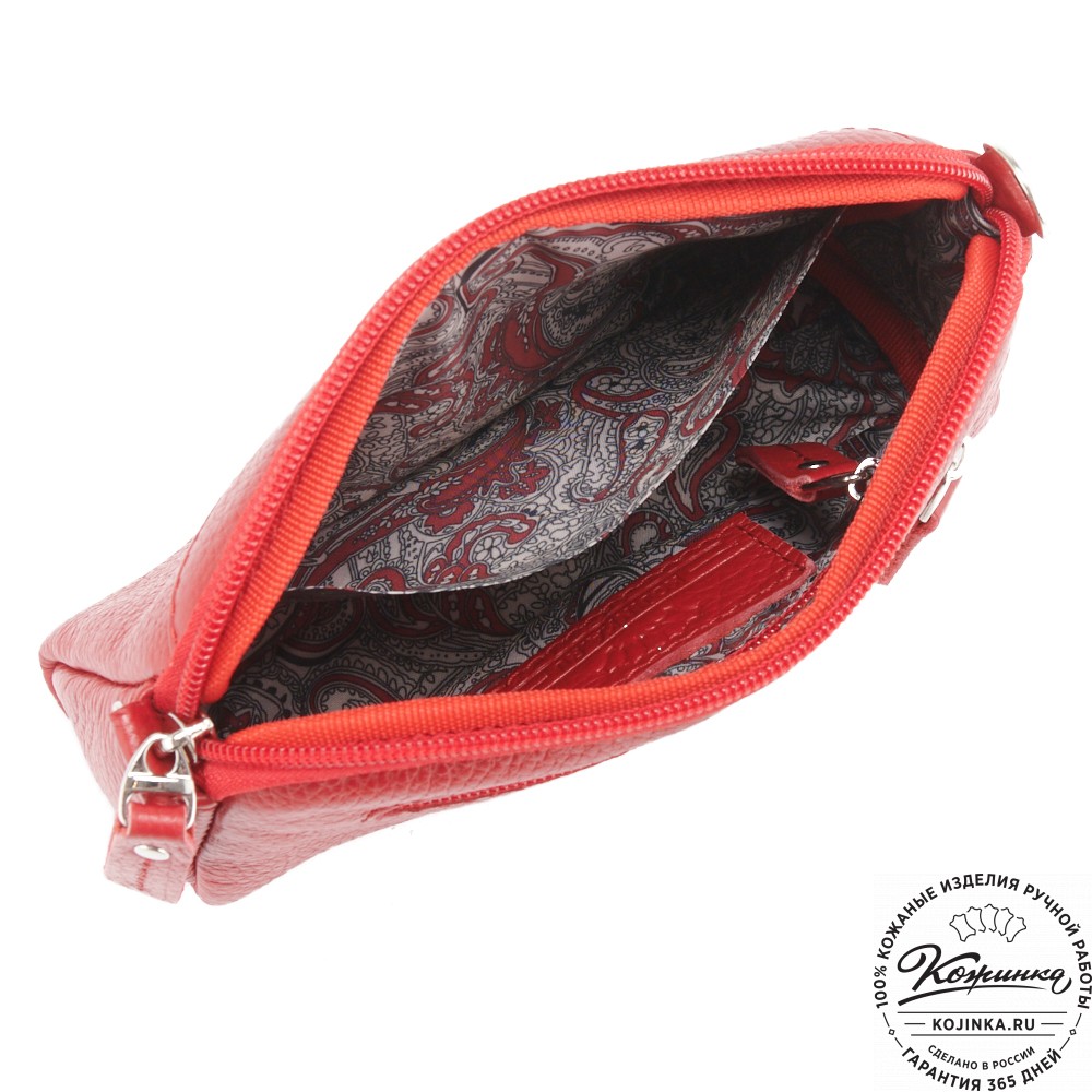 Кожаный клатч "Марта" (красный)